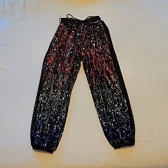 Dollskill Club EXX, Rainbow Sequin Pants, Size Small, NWT - Picture 2 of 16